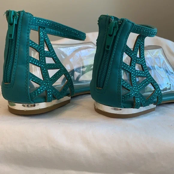 Turquoise bling sandals - Picture 2 of 5